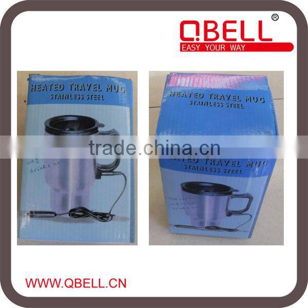 stainless steel and plastic heated travel mug for car/water mug /car mug