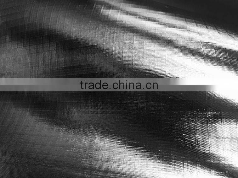 Polyester rib stop taffeta 210T with water repellent silver coating foil silver hot stamp reflective fabric for car/film studio