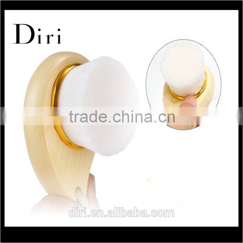 New Design Comma Shape Petals Hair wooden Handle Face Brush cleansing