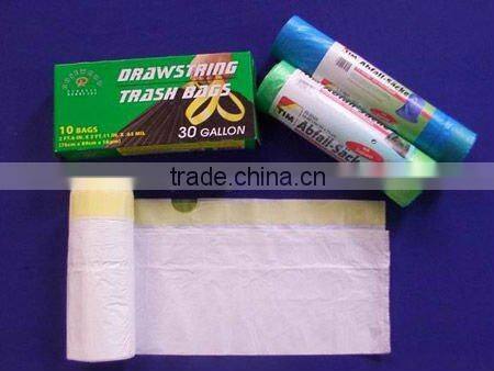 draw-string garbage bags