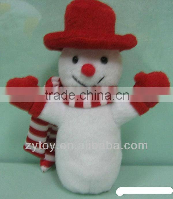 Fashional style soft music shaped wholesale mini plush snowman