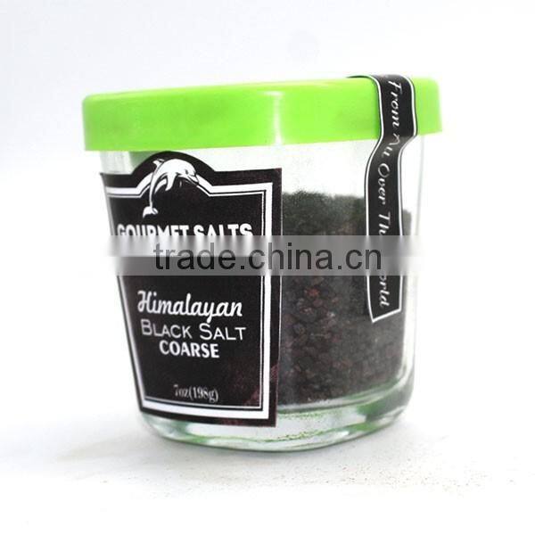 Gourmet Salt Gift Sets Packing Himalayan Black Salt 7oz 198g Glass Jar With Plastic Cap 6 Colors Available