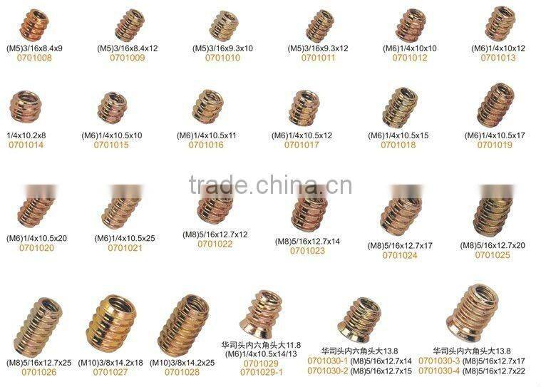 M6x8.85x16.5 zinc-alloy spreading dowels,nuts