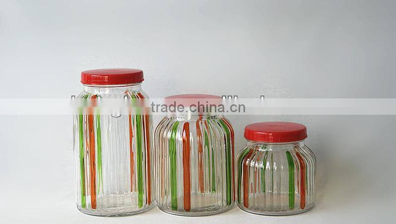 3pcs new design glass jars