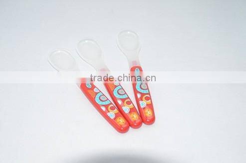 HB-69028 Durable Stainless Steel Baby Cutlery Set spoon and Fork set Plastic Handle