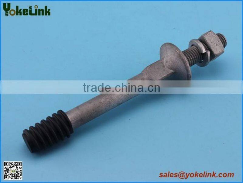 Short shank insulator pin for steel crossarm