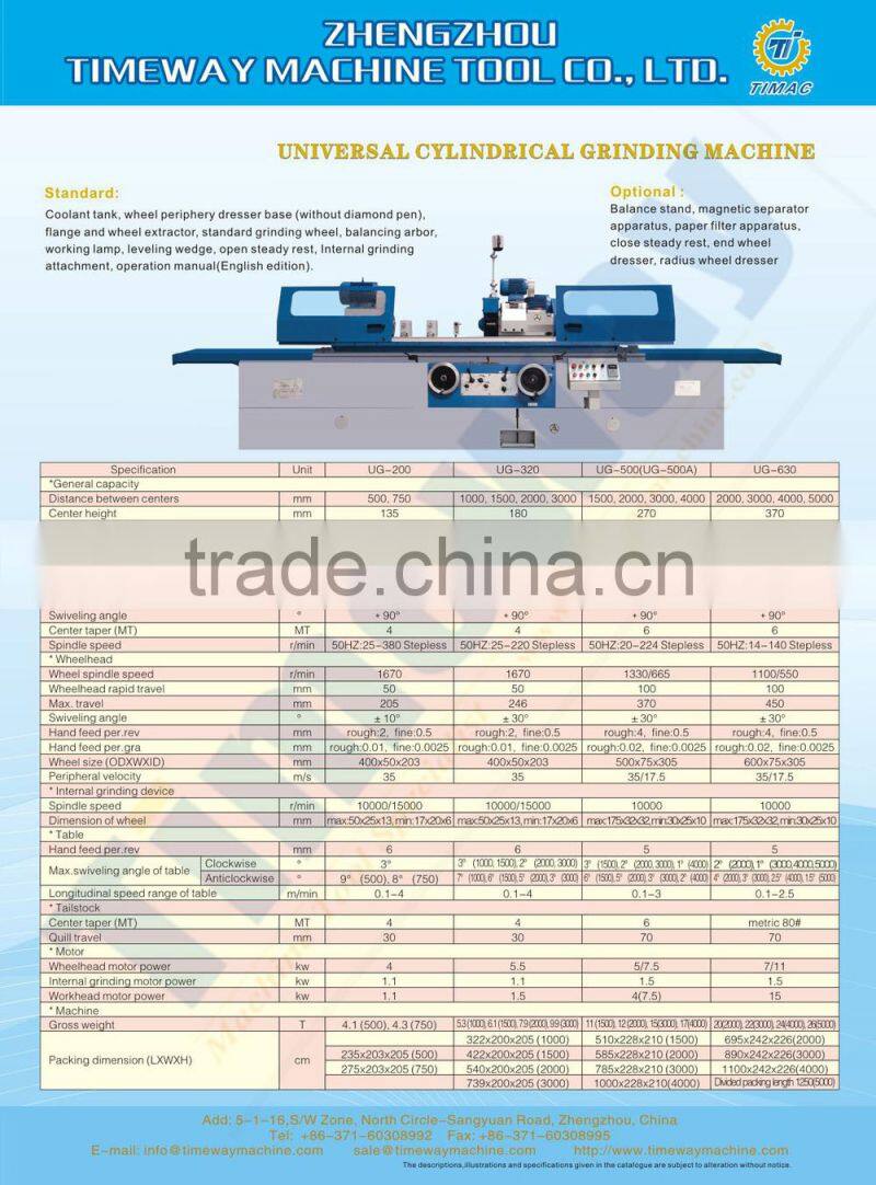 Universal Cylindrical Grinding Machine / External & Internal Grinding Machine