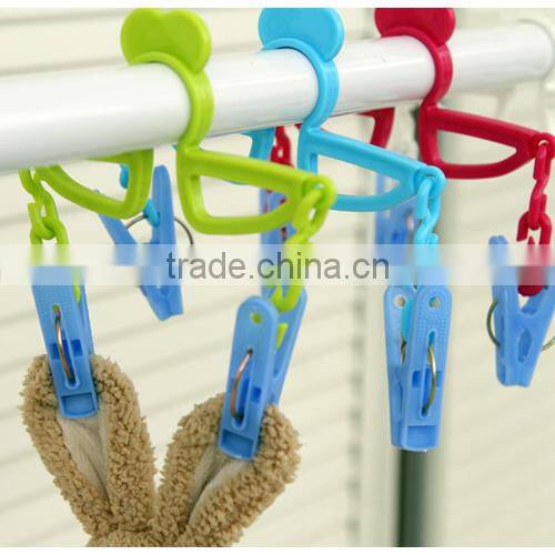anti-slip locked 4 pegs clothes laundry rack package of 2pcs-blue