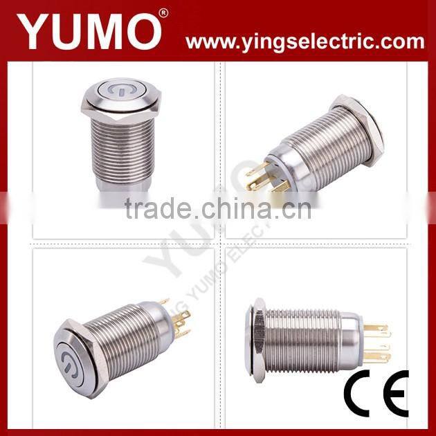 Hot sale ABS16S-P11-C 8mm 12mm 16mm 19mm 22mm 25mm IP67 Momentary 3-250VDC/AC metal push button led push button light