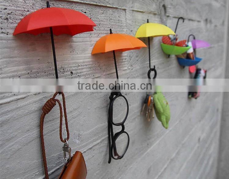 Lovely Umbrella Shape Sticky Hooks/3pcs in one set
