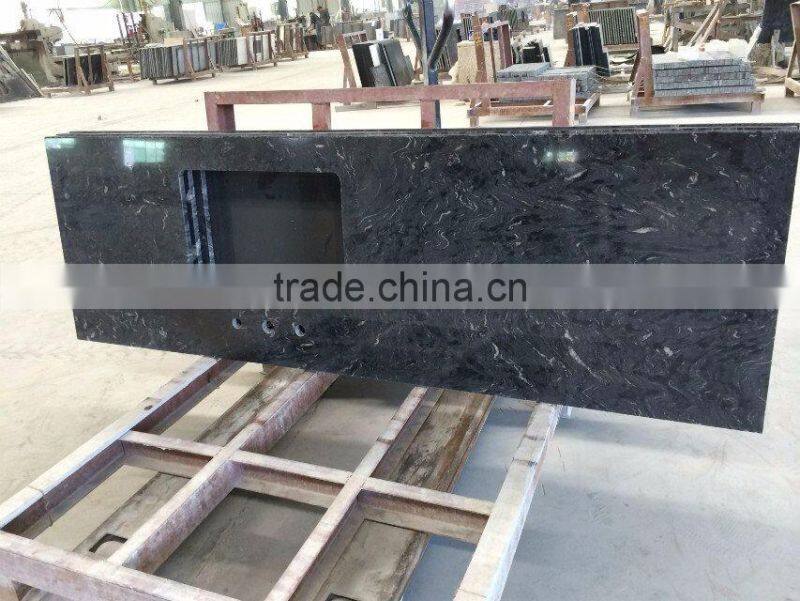 Cosmic black granite slabs for countertop