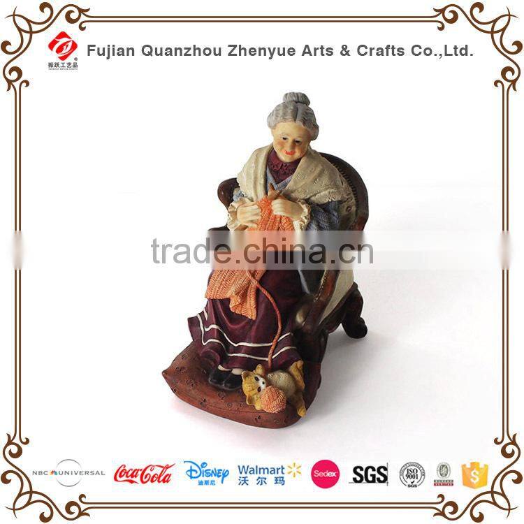 2015 handmade crafts resin grandma figurine