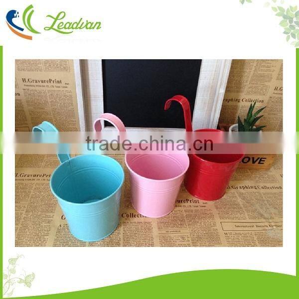 Unique white metal indoor round metal 7 inch small decorative flower plant pots