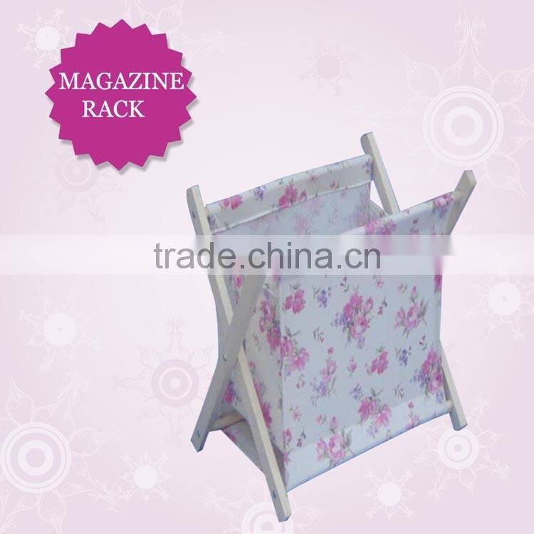 Folding wooden Magazine Rack With colorful dots, paulownia magazine racks for sale