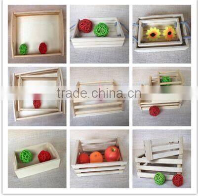 Factory price natural color handmade variety use gift wooden fruit storage crates