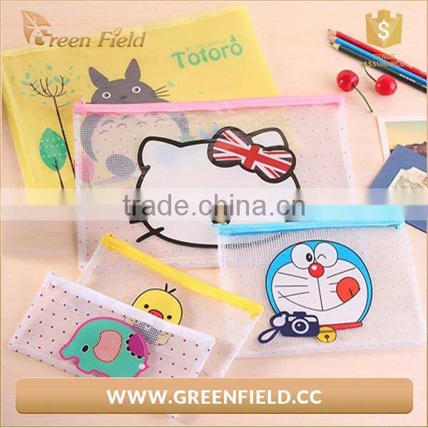 promotion gift custom clear pvc zipper bag pencil case cute cartoon