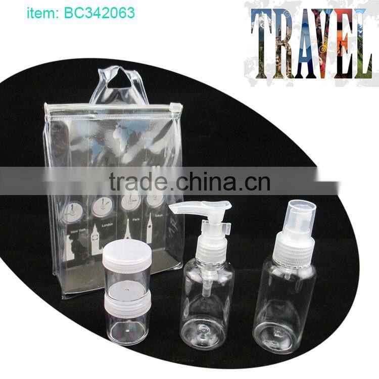 pvc bag package transparent spray bottle pump bottle plastic bottle set for cleaning products