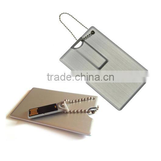 New design Metal ultra-thin credit card 32gb 64gb usb flash drive
