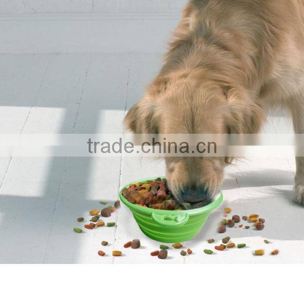 Hot Selling Portable Silicon Pet Feeding Bowl / Silicon Folding Pet Bowl