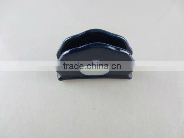 blue glazed porcelain napkin holder
