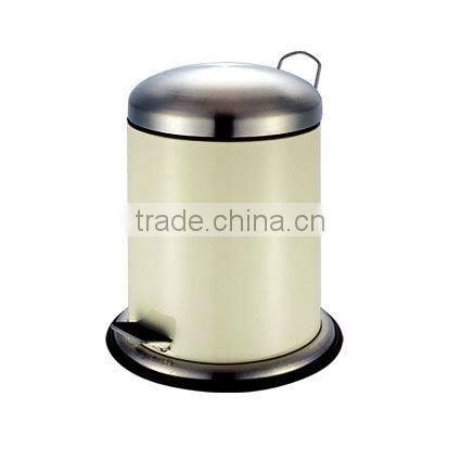 fasionable top polishing body red powder coating with pedal trash bin rublish bin garbage canister