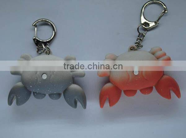 Hot sale Plastic sound led pig keychain
