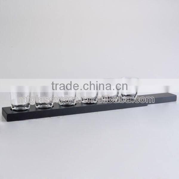 wholesale 5oz sexy rum shot glass with wood tray