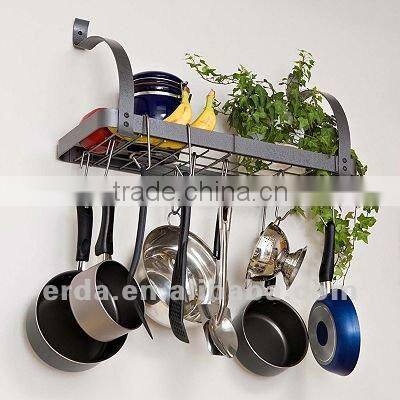 Hanging Pot and Pan Rack Kitchen organizer Wall Racks