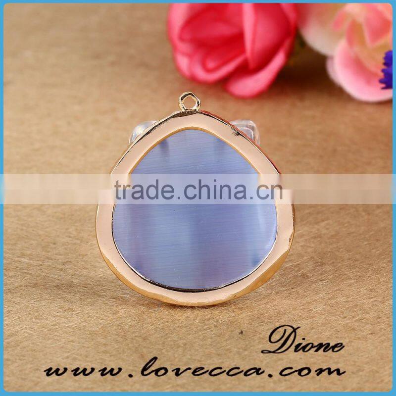 Wholesale DIY fashion jewelry accessories colorful glass stone glass bezel pendant