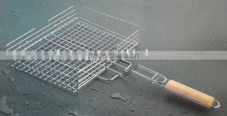 RH-AW202 non-stick steel High side bbq grilling net bbq basket