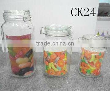 elegant chinese decorative sealed glass jars with clip cap