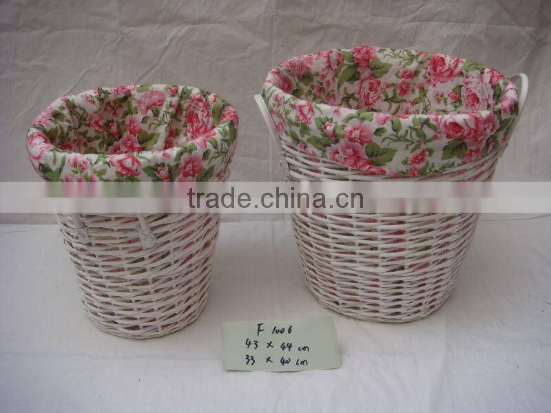 natural material wicker laundry baskets&bins with elegant lining (factory provide)