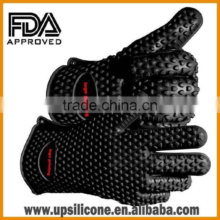 free label design high quality non-stick bbq glove silicone