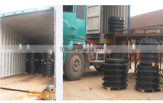 EN124 B125 C250 D400 cast iron manhole cover and frame grateing grids in china