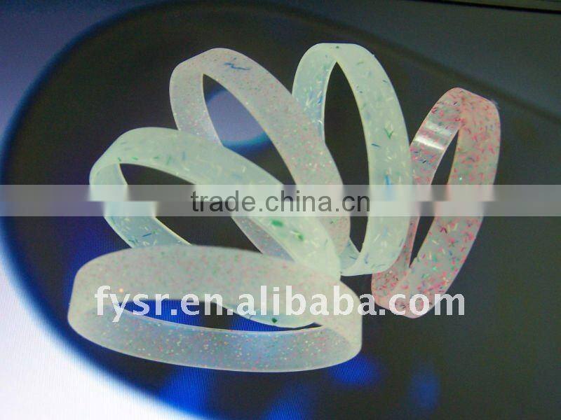 promotion fashion colorful silicone fluorescent bracelet