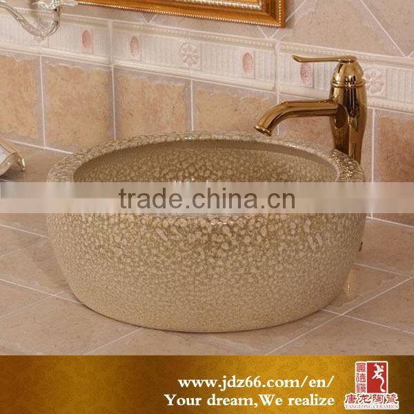 China bathroom ceramic sink marble counter top wash basin