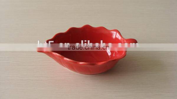 Ceramic Red Leaf promotion serving tray
