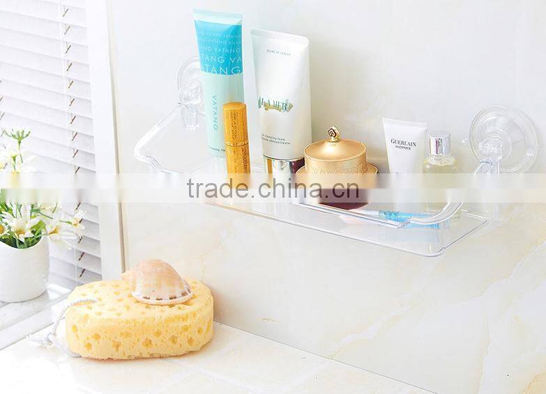 plastic transparent holder/shelves with sucker