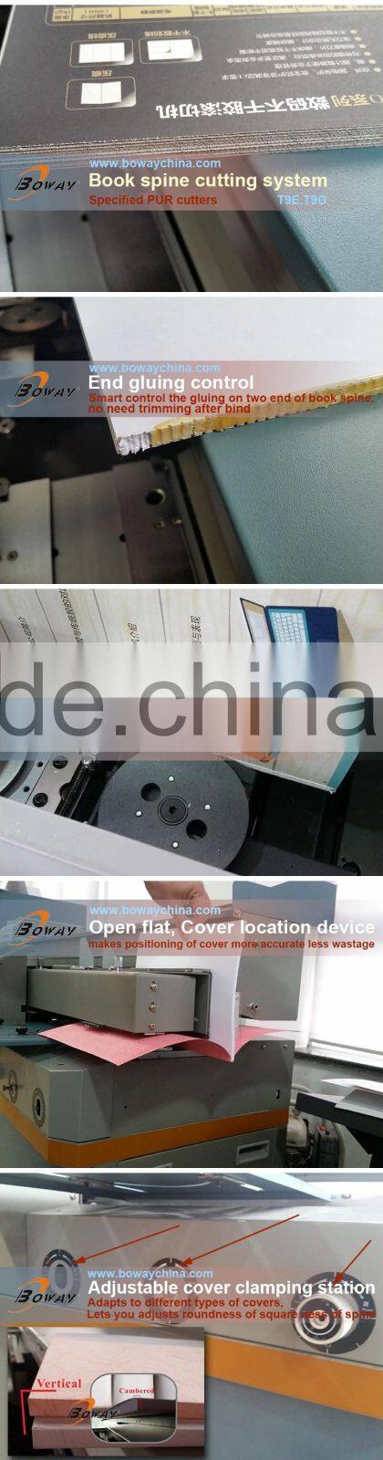 2016 BOWAY T9G 360 degree opening 2 in 1 EVA PUR auto bookbinding machine