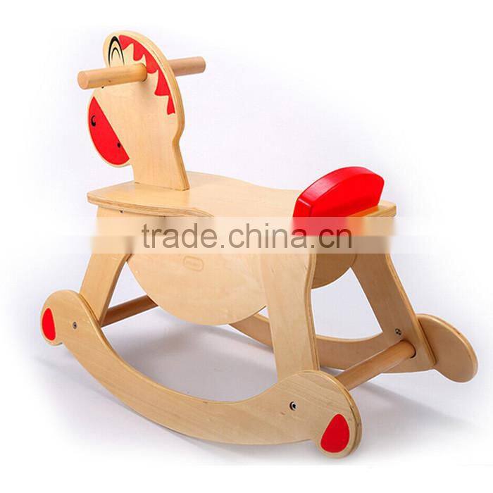 2016 new fashion baby wooden outdoor spring rocking horse W16D086