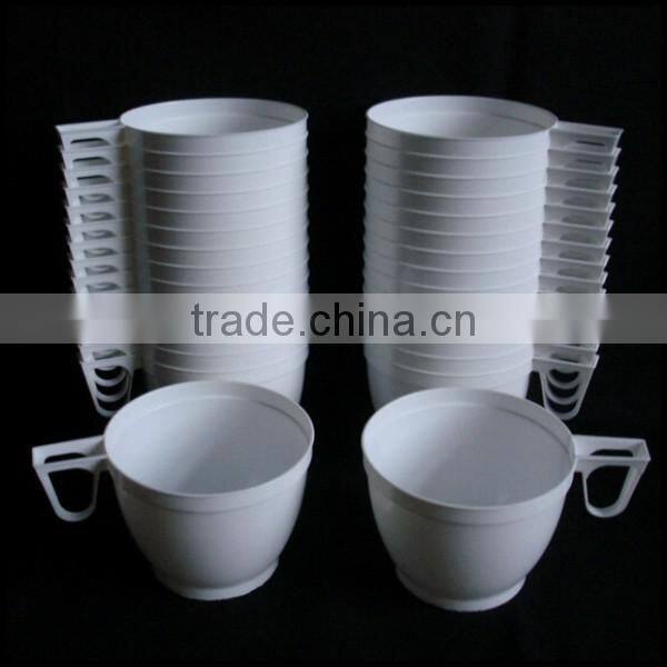 6oz Plastic White Coffee cup/ OEM Tea Mugs Cups for Party Supplies 170ml/custom plastic coffee white disposable cups for sale