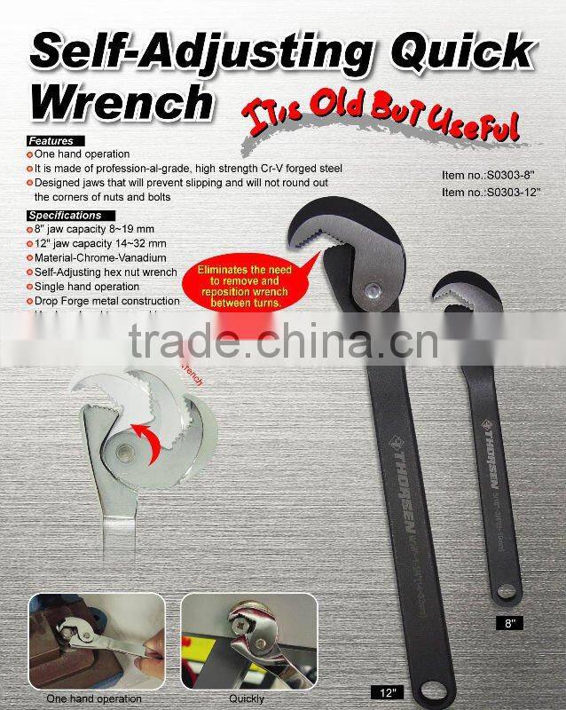 Self Adjusting Multi Size Quick Wrench