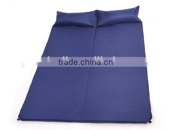 Double person polyster high density memory self inflatable camping mattress