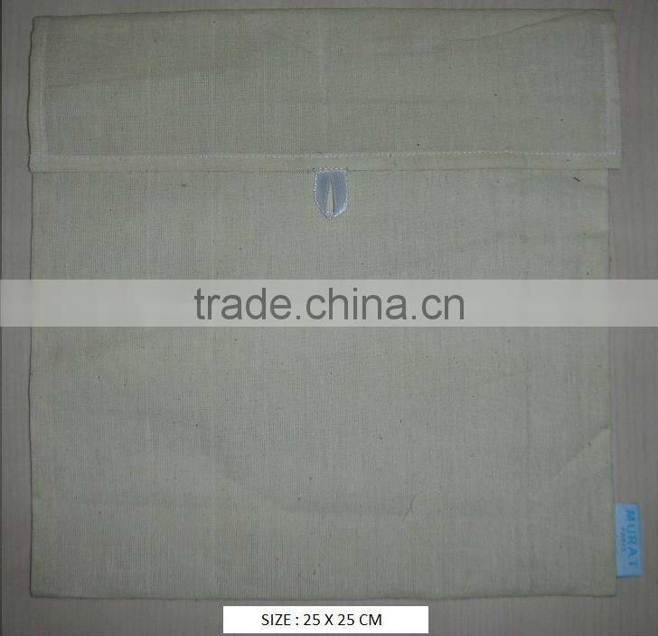 Cotton flap pouch with button closure