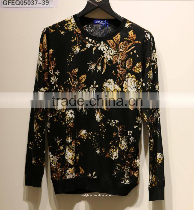 Men's pullover knitwear with all over printer sweater