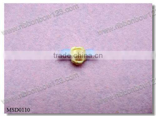 Satin ribbon small artificial flowers with leaf