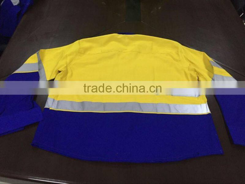 High quality men's reflective overall blue wear rough workwear