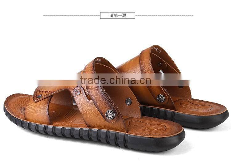 Good quality summer kids leather sandals for boys girls, children beach genuine leather sandals shoes