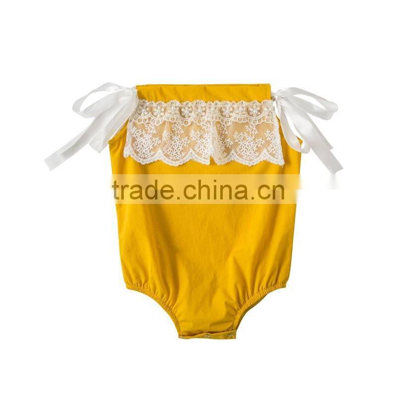 Comfortable baby romper summer new design baby girl boutique lace romper cute infant and toddler clothing