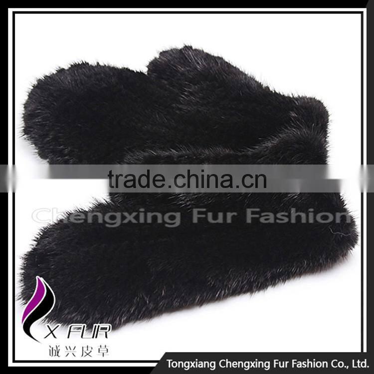 CX-A-60P Hand Knitted Winter Warm Genuine Mink Fur Gloves